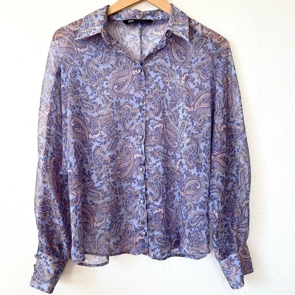 Zara Top Bundle (2) Sheer Long Sleeve - Picture 2 of 16